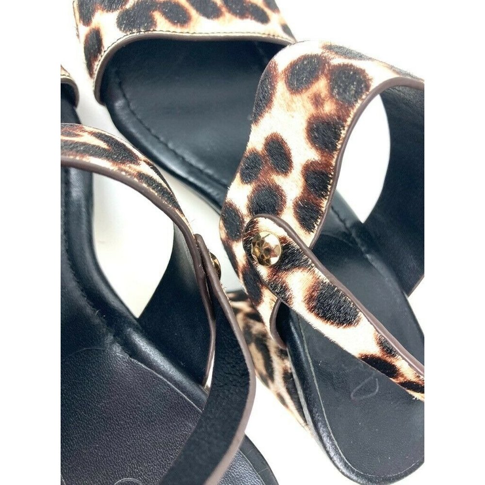 Joie Black/Tan/Brown Calf Hair High Heels / Sandals US 5 1/2 5.5 e36 - Picture 5 of 7